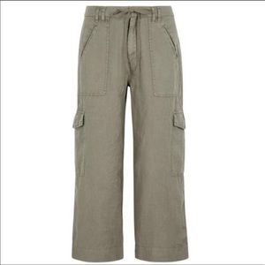 JOIE Flamania Green Linen Cargo Pants Cropped 8